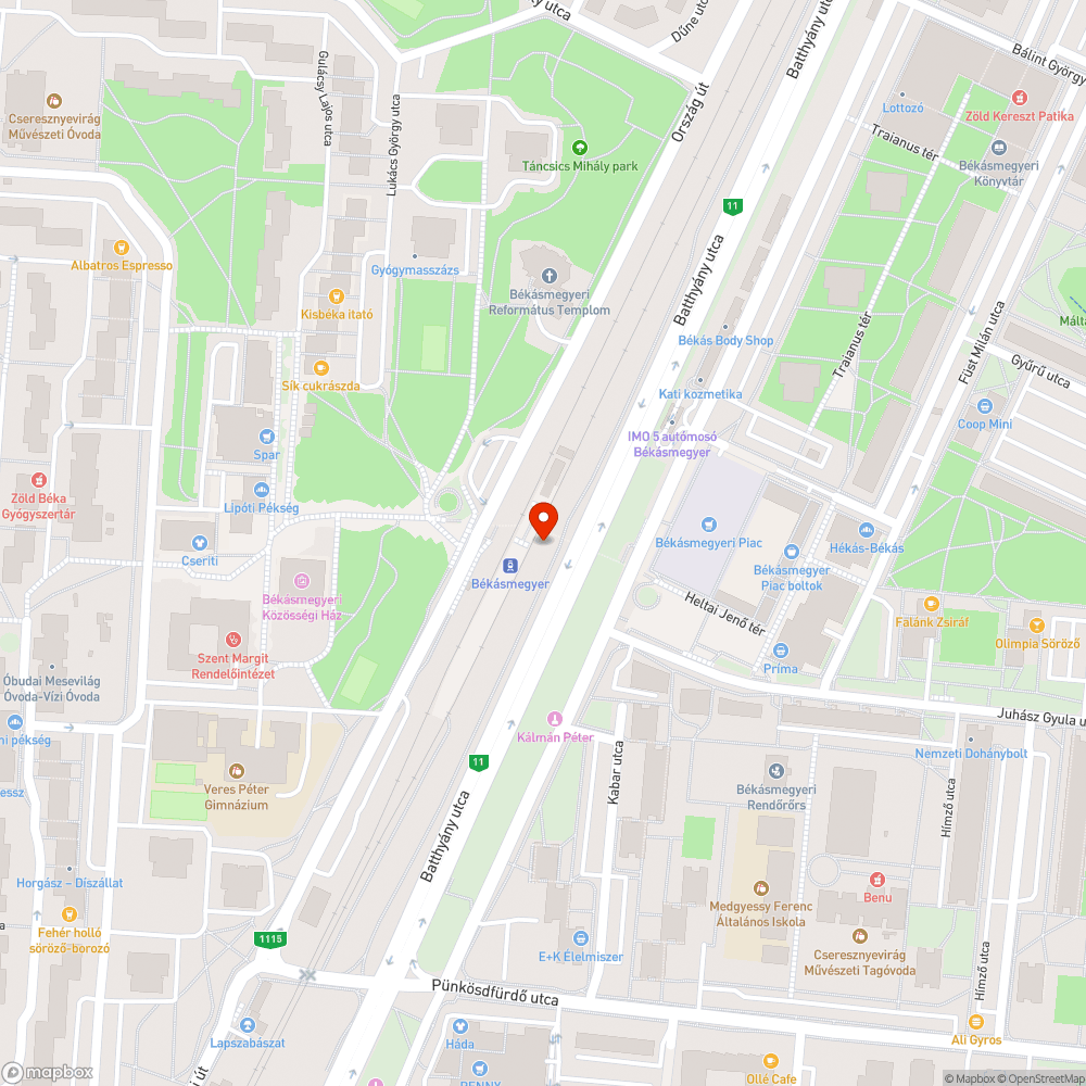 Hévmegálló! bejelentés helye