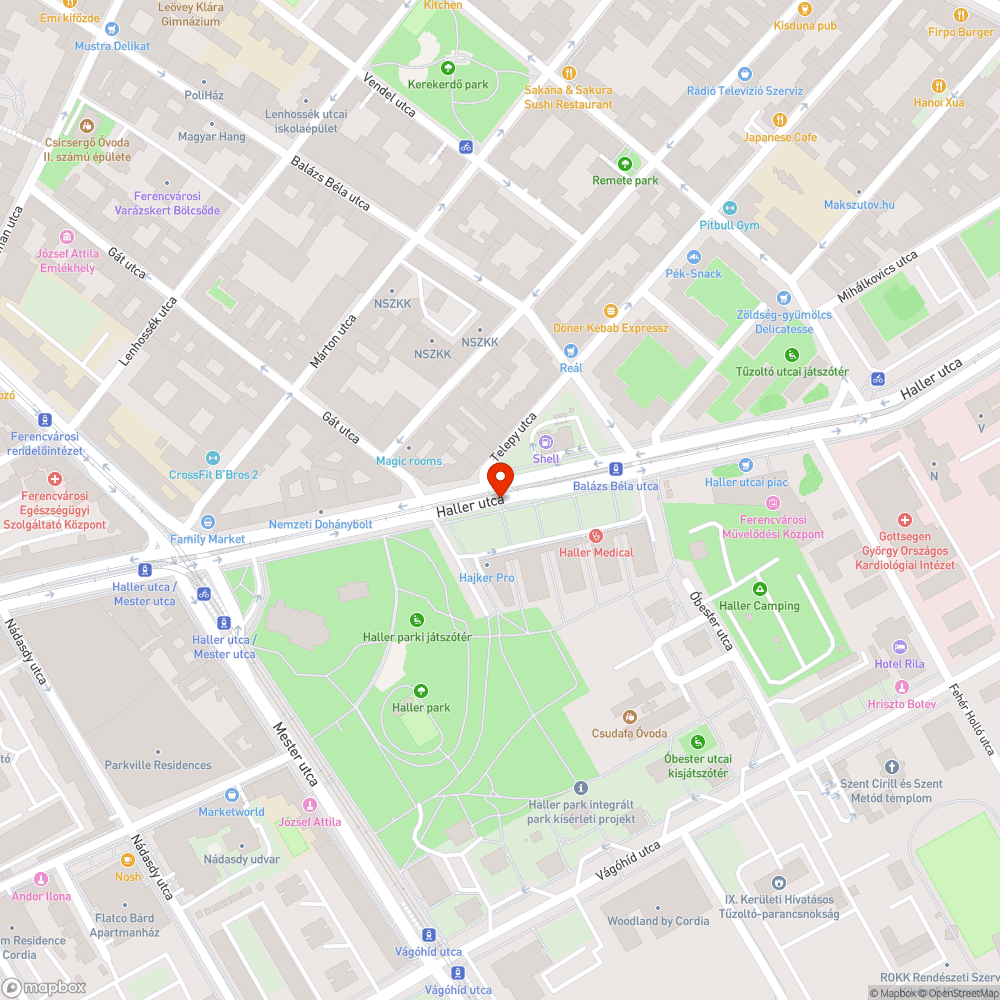 IX. kerület Haller utca 23-25. előtt kiszáradt csemetefák. bejelentés helye