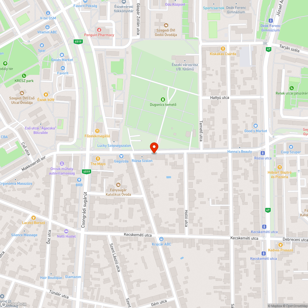 Rózsa utca környékén szeméttárolók hiánya bejelentés helye