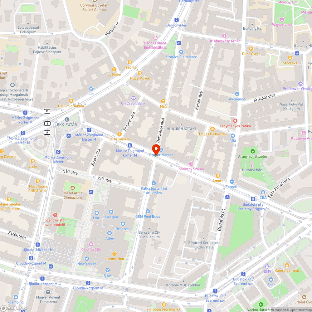 Bercsényi utcai megállni tilos tábla bejelentés helye