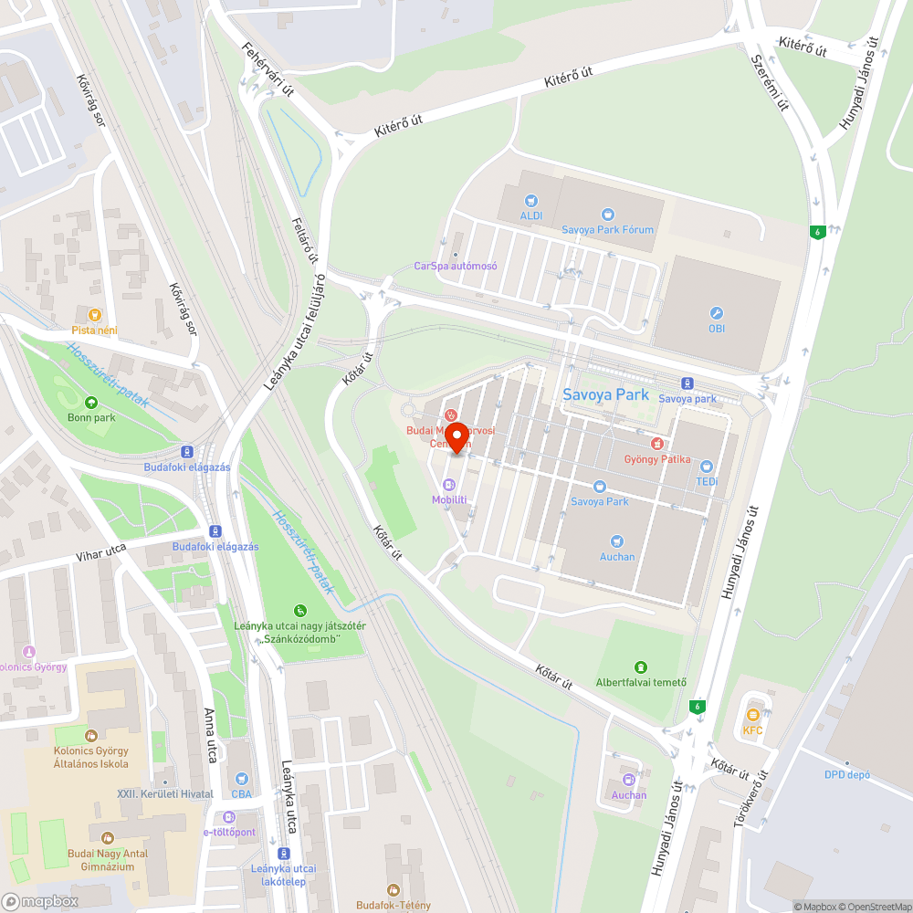 Elhagyott autó bejelentés helye