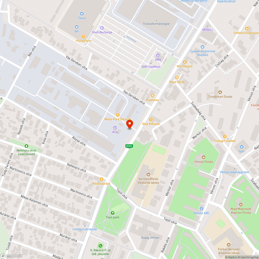 Elhagyott autó bejelentés helye