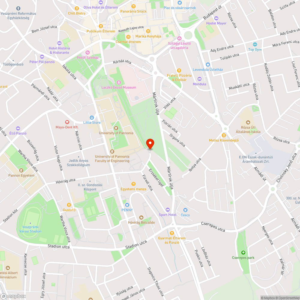 Sárral elöntött járda bejelentés helye