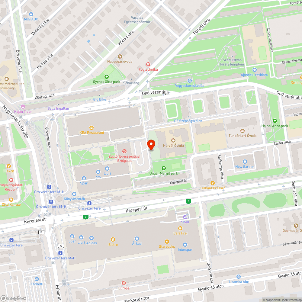 Kátyú bejelentés helye