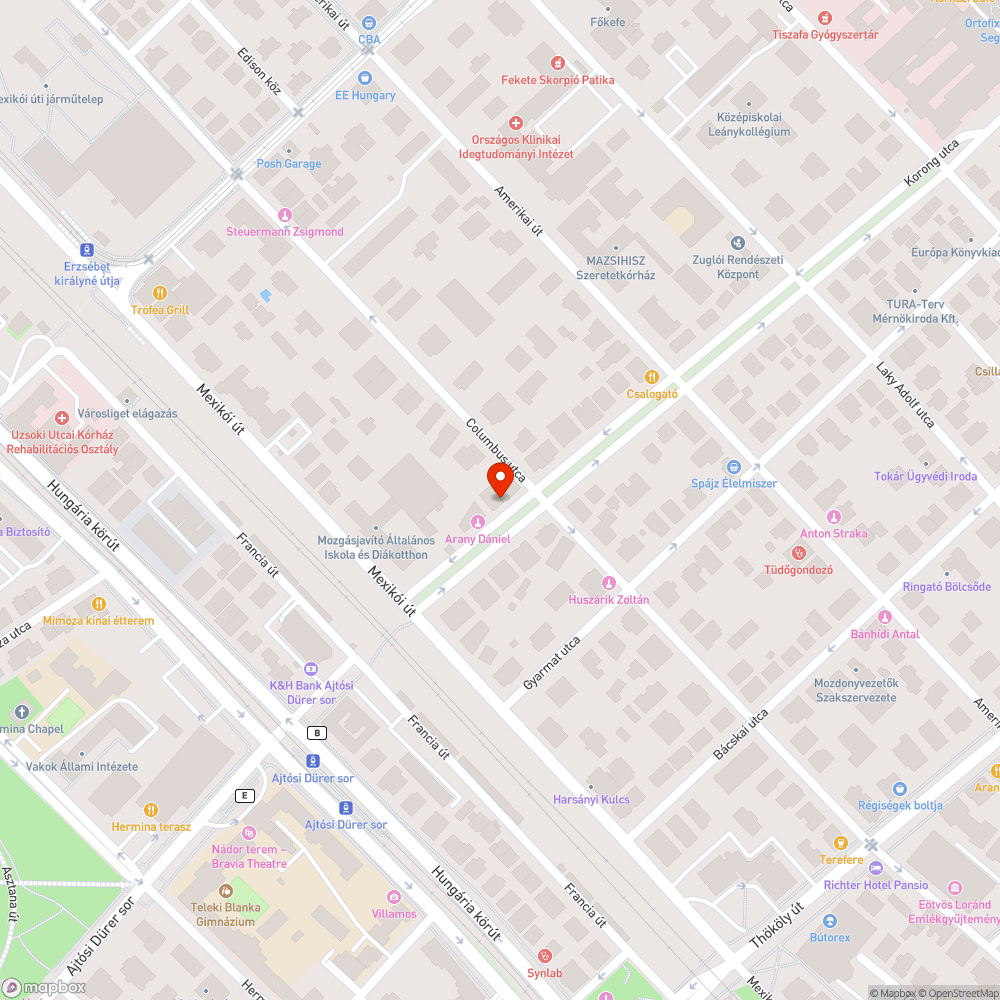 Mély lyuk a Korong utcában bejelentés helye