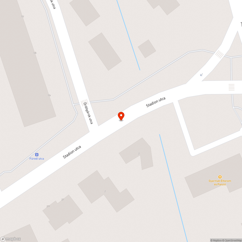 Esővíz elvezetés a Stadion utca - Gátfő utca és Mártírok útja közötti - szakaszán bejelentés helye