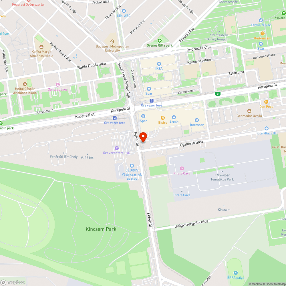 Firkás Telekom-szekrény bejelentés helye