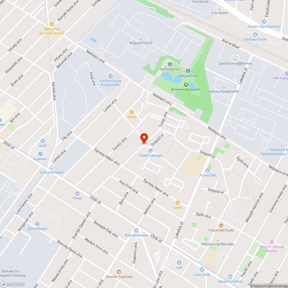 Közvilágítás és víz hiánya Pestszentlőrincen bejelentés helye