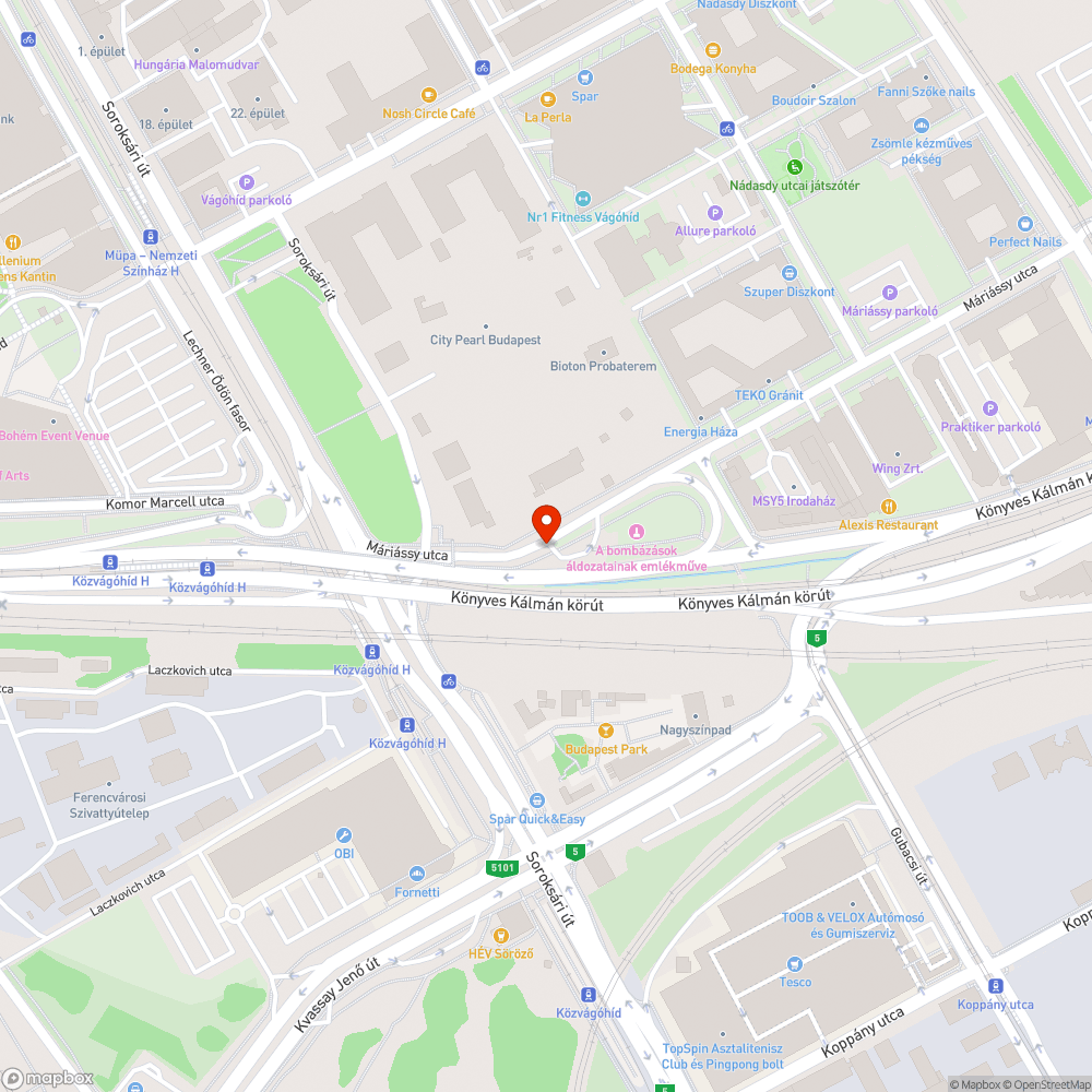 IX. kerület Máriássy utca elválasztás nélküli gyalog- és kerékpárút kialakítása bejelentés helye