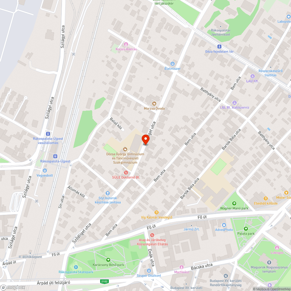 Veszélyes zebra bejelentés helye