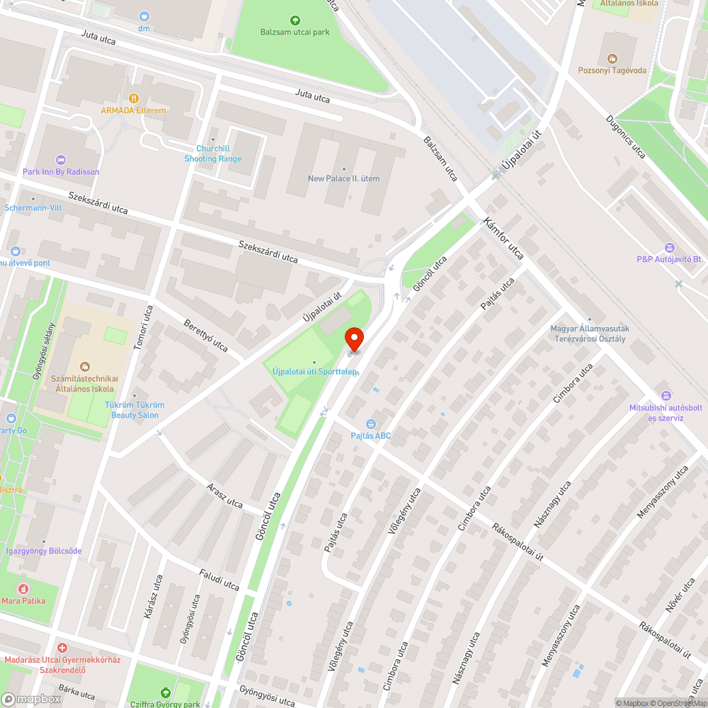 Akác fa és a közvilágítás bejelentés helye