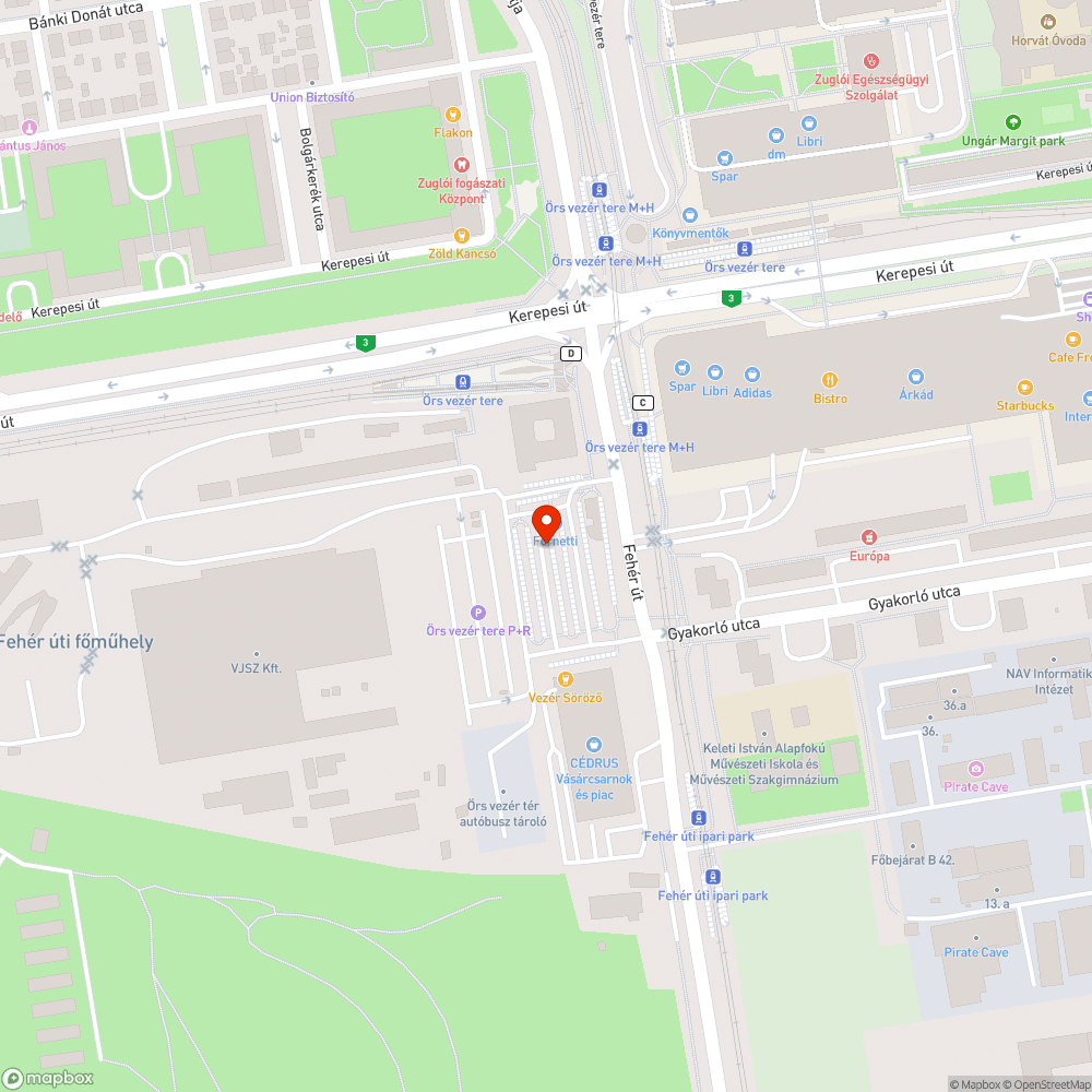 Rekettyés bejelentés helye