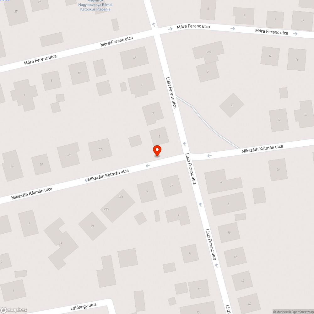 Kátyú táblával jelölve bejelentés helye