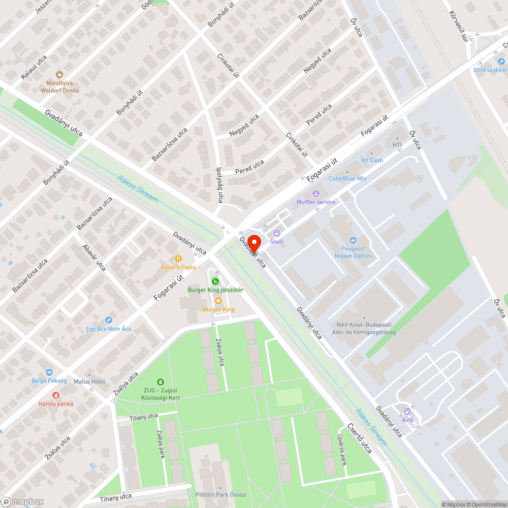 Elhagyott, megrongált autó bejelentés helye