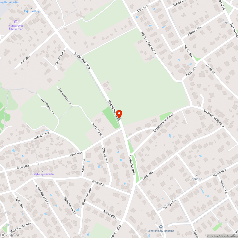 Úthiba bejelentés helye