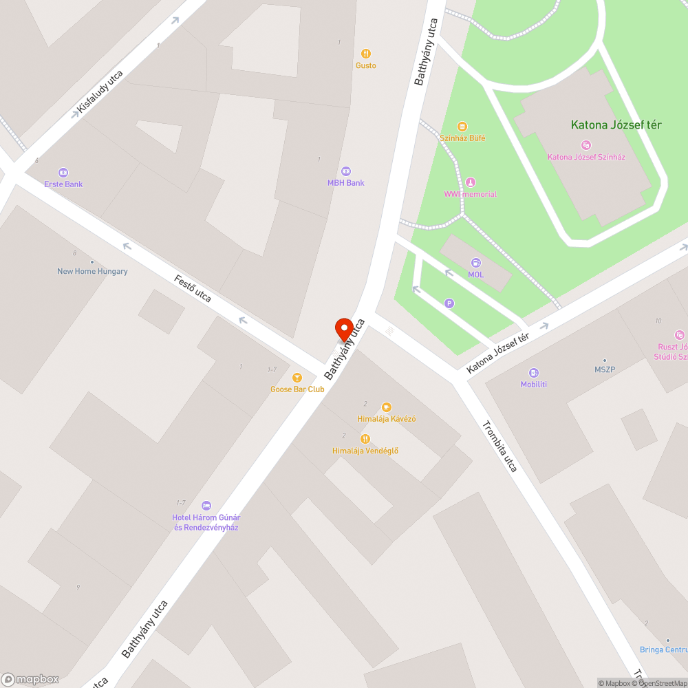 Úttest süllyedés a színház mellett bejelentés helye