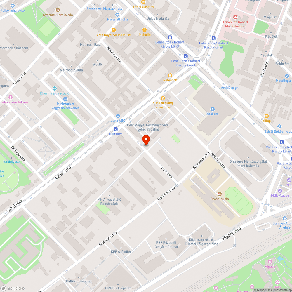 Elhagyott autó bejelentés helye