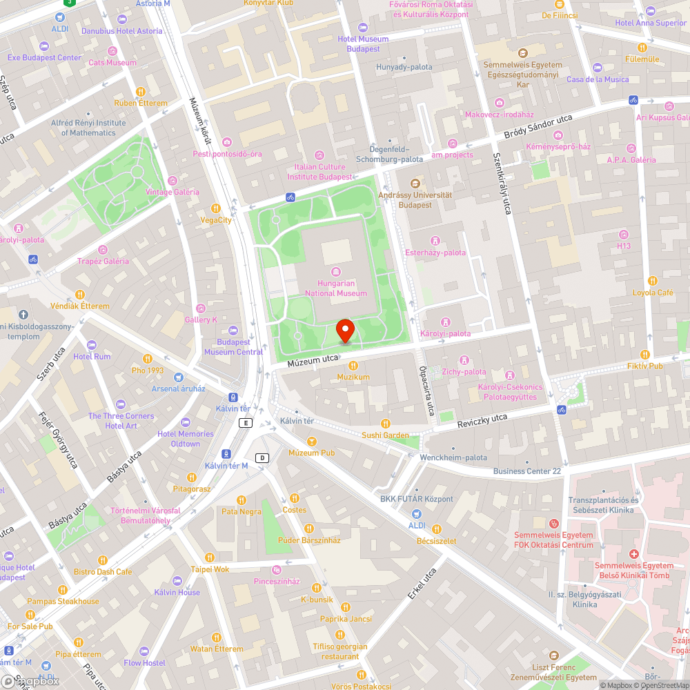 Múzeum utcai kráterek bejelentés helye