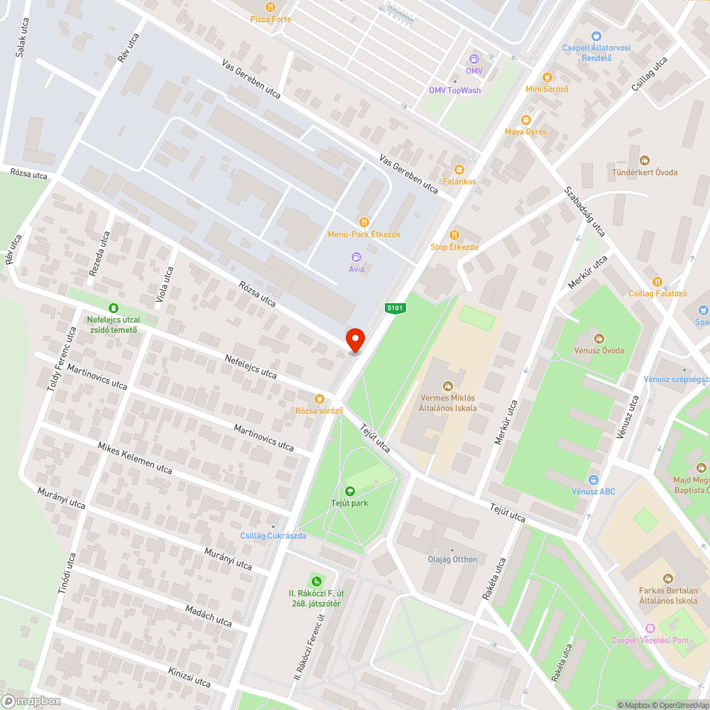 Kopott felfestés Rózsa utca bejelentés helye