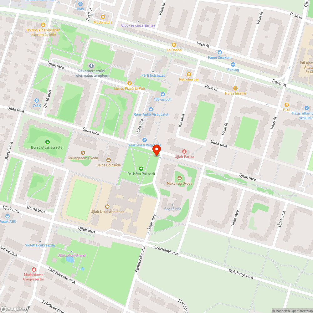 Omladozó, "kiharapdált" járdaszegély(?) bejelentés helye