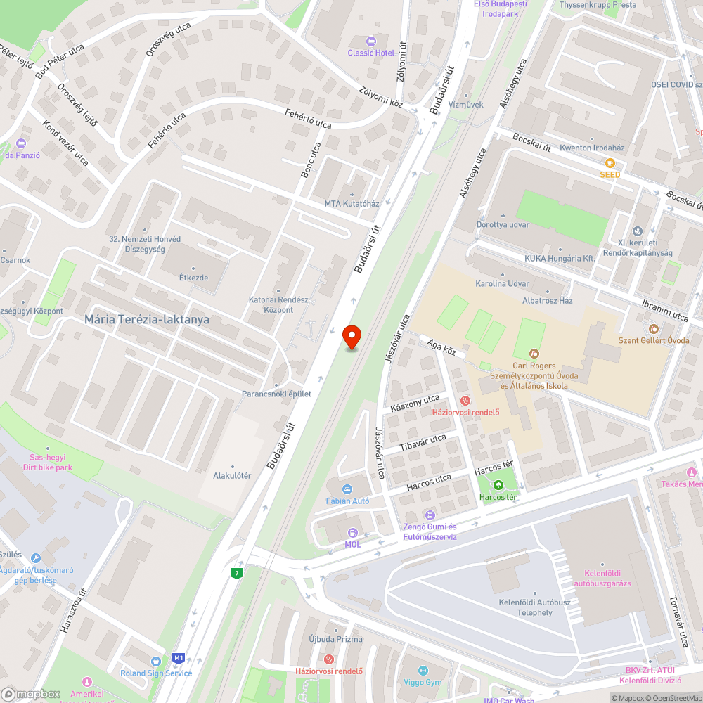 Elhagyott autó bejelentés helye