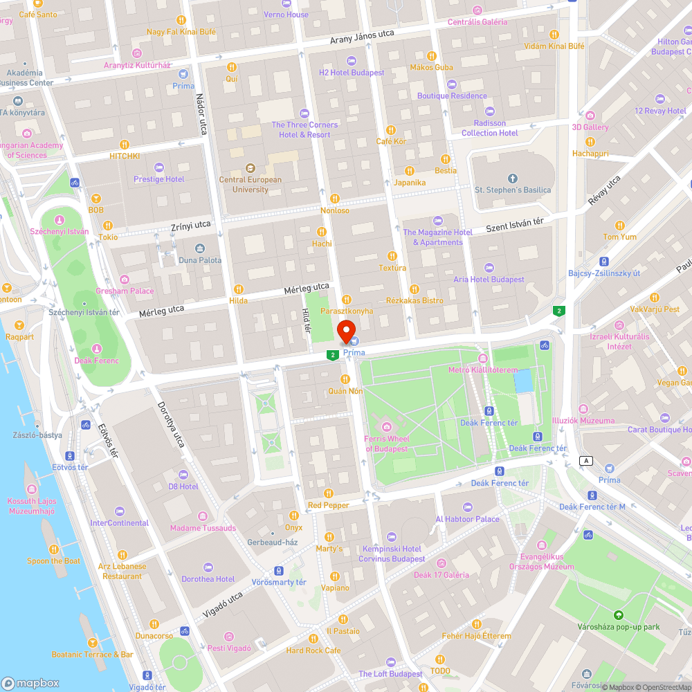 V. kerület Október 6. utca - Erzsébet téri vége kerékpáros jelzőlámpa bejelentés helye