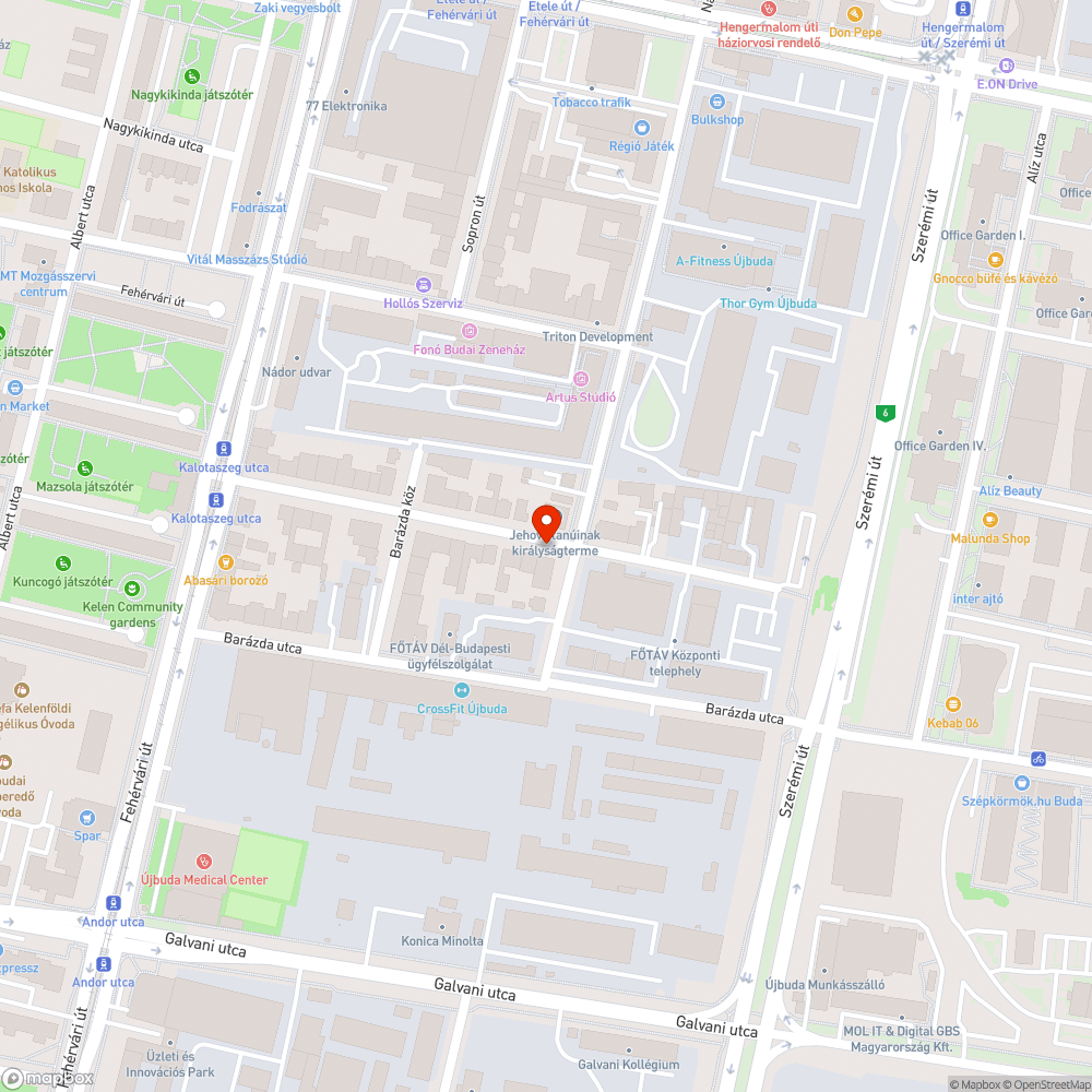 Kalotaszeg utcai kátyúk bejelentés helye