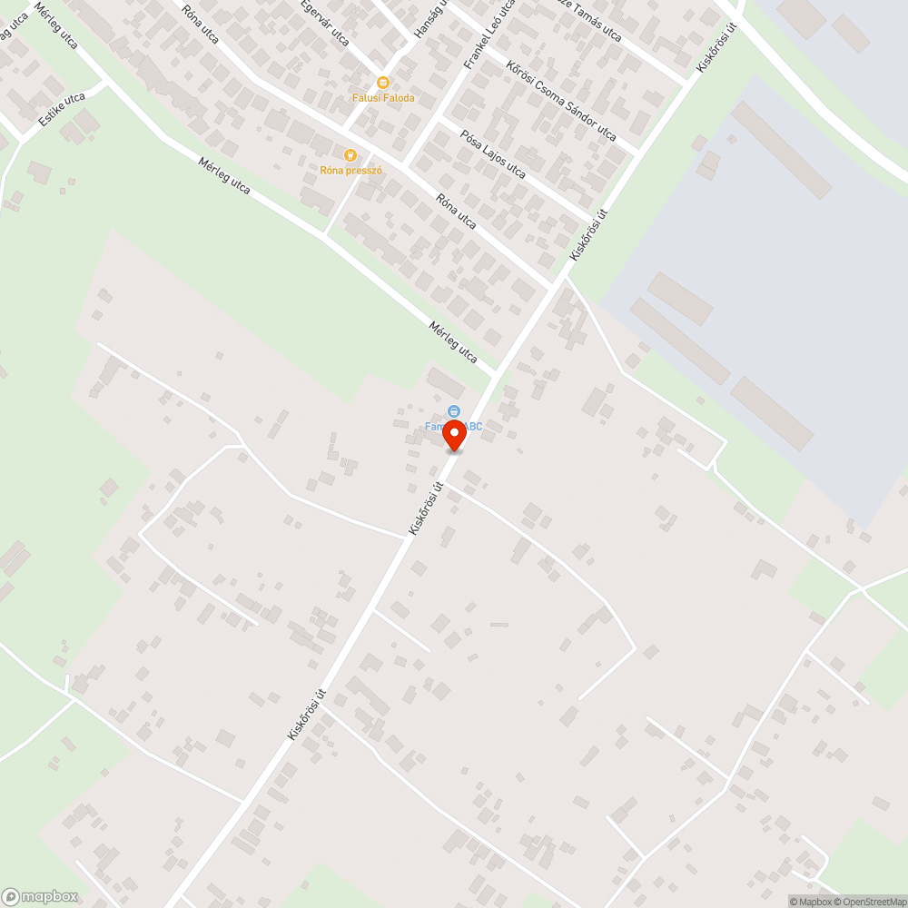 Kiskőrösi út 13-nál balszerencsés kátyú bejelentés helye