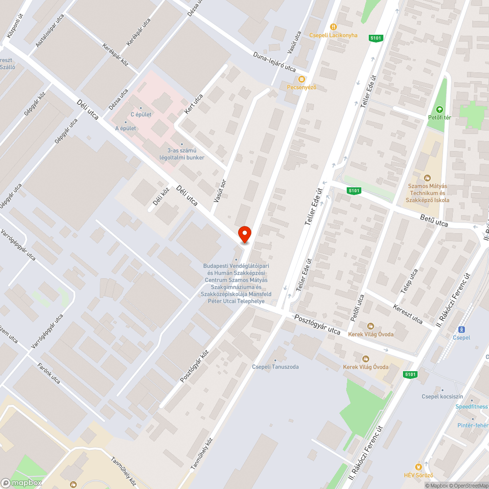 Csepelen a Mansfeld Péter/ Déli út kereszteződése kátyokkal van tele. bejelentés helye