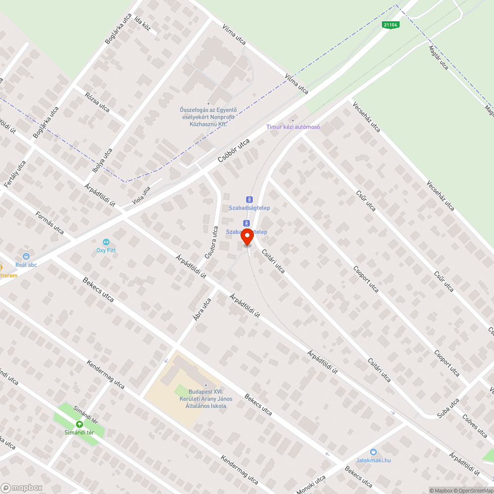 Vigyázz, ha jön a vonat! bejelentés helye