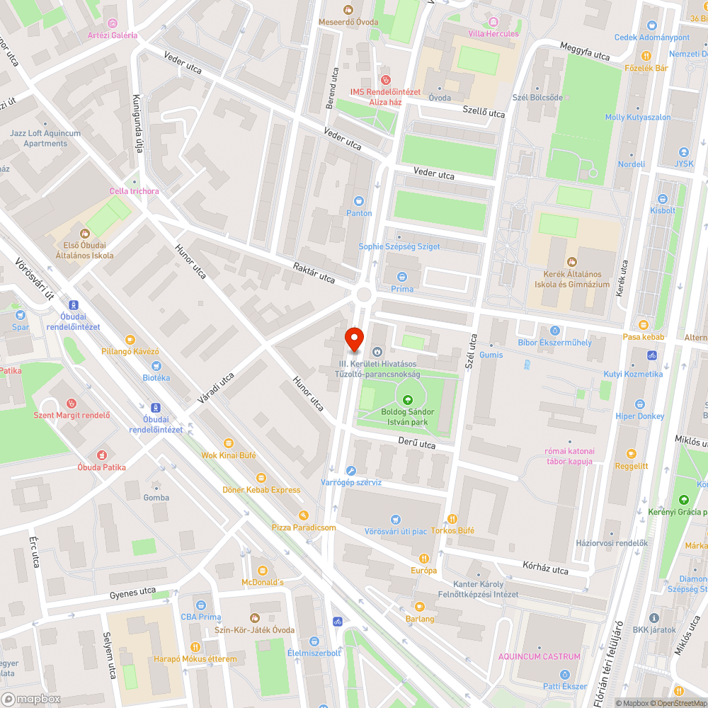 Rossz lámpa - Vihar utca bejelentés helye