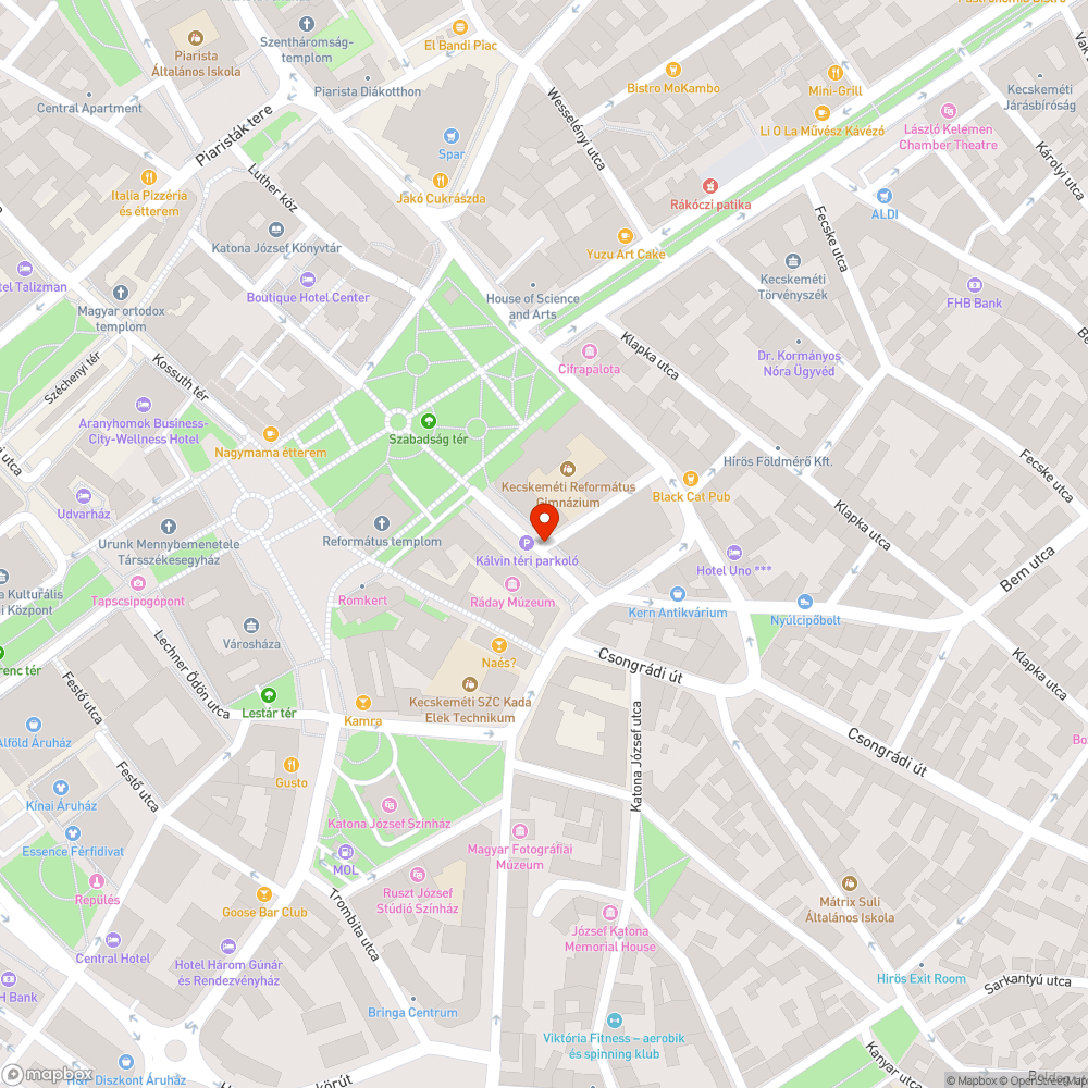 Gaz által felvert, felújított Kálvin tér bejelentés helye