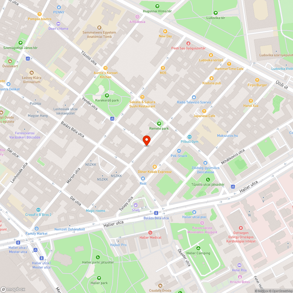 IX. kerület Sobieski János utca Vendel utca kereszteződés bejelentés helye