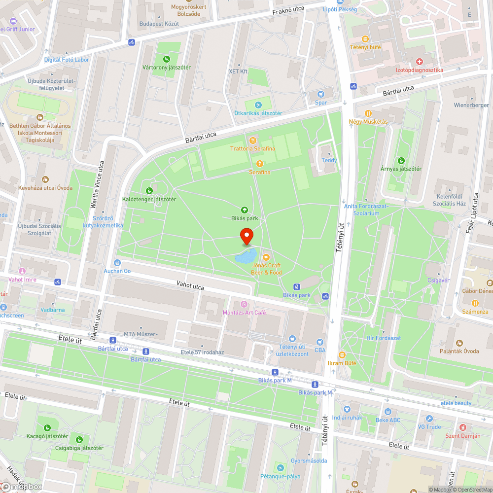 Nem világító lámpa a Bikás parkban bejelentés helye