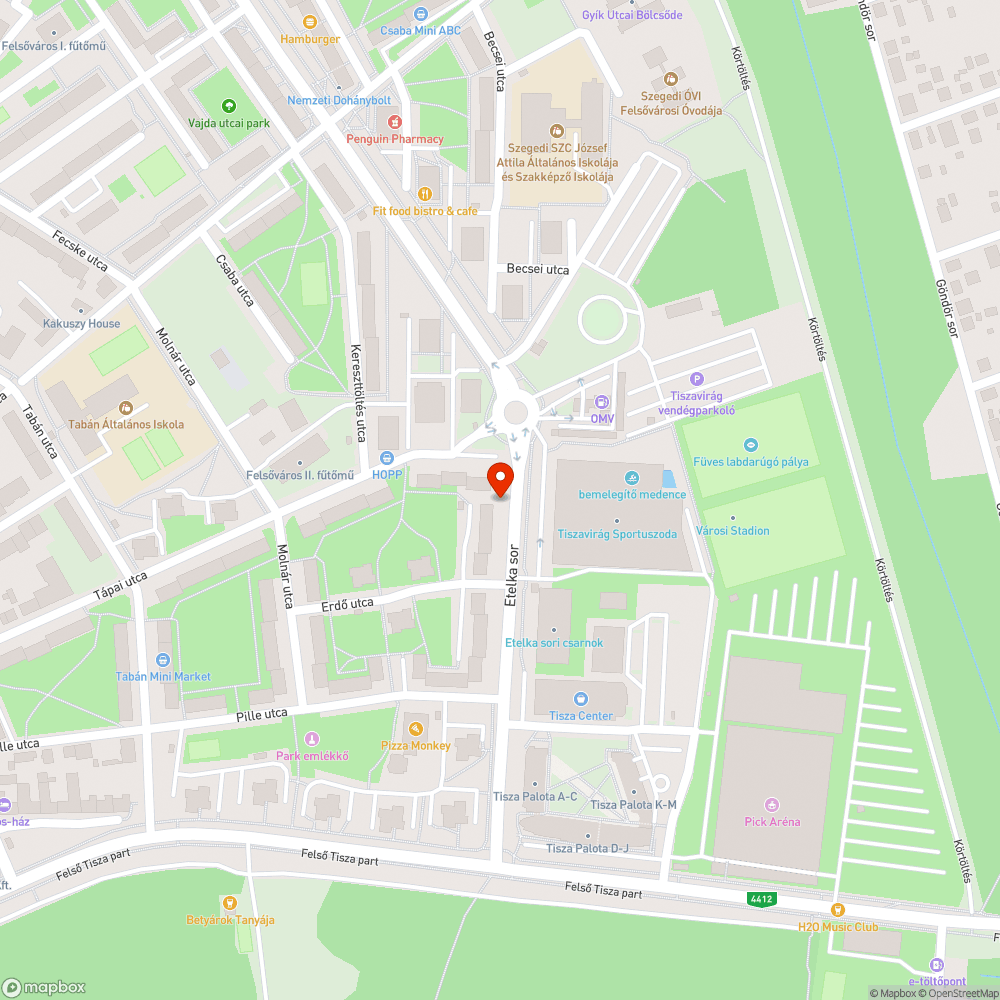 Szétvert telefonfülke - Etelka sor bejelentés helye