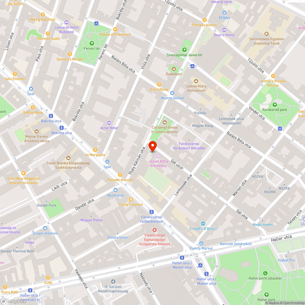 Budapest 9. Kerület Gát-Thaly sarka bejelentés helye