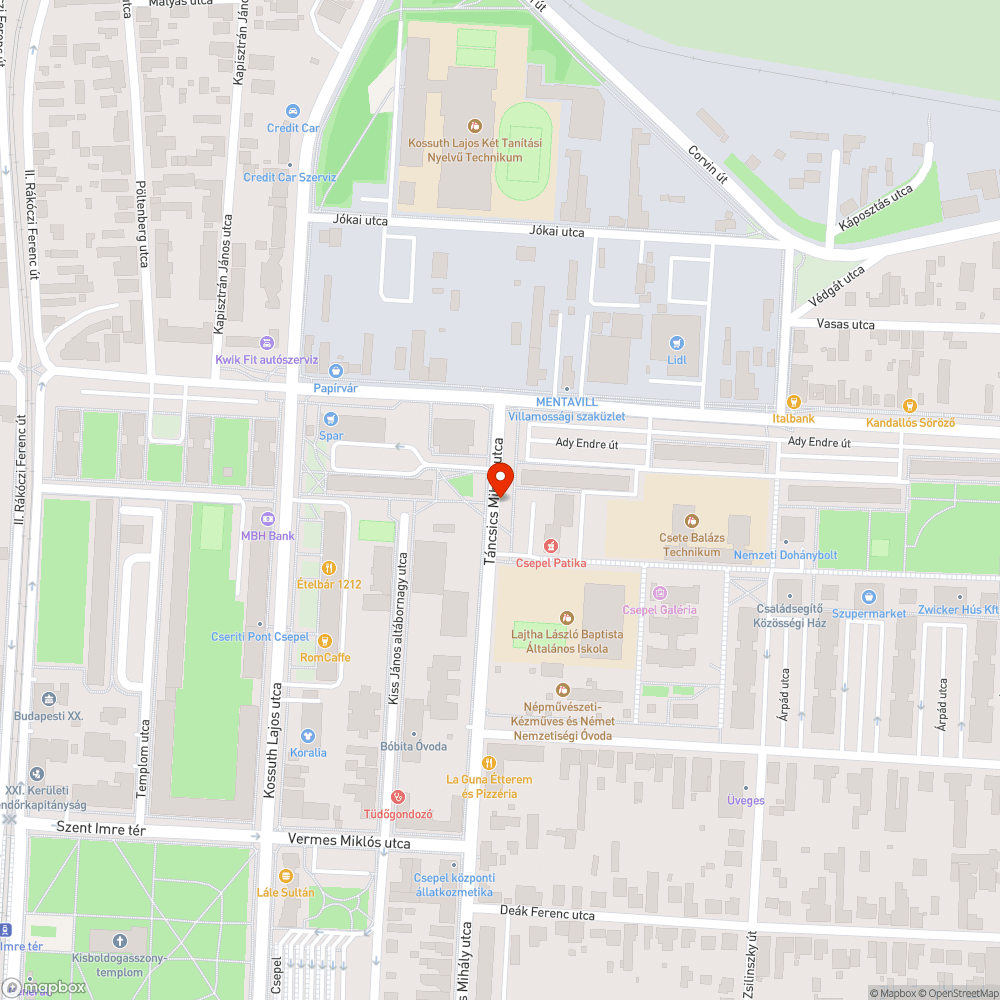 Lyuk Csepelen a Táncsics M. utcában bejelentés helye