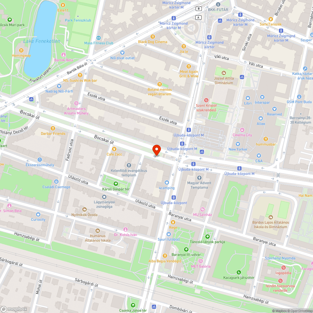 Kiszáradt fák a Bocskai úton bejelentés helye