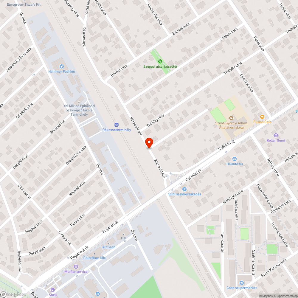 Körvasút sor: nagy lyukak az út mellett bejelentés helye