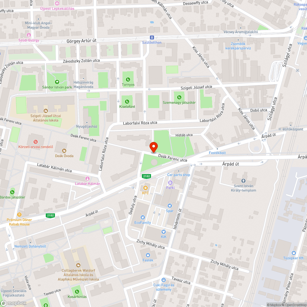 Elhagyott személygépkocsi bejelentés helye