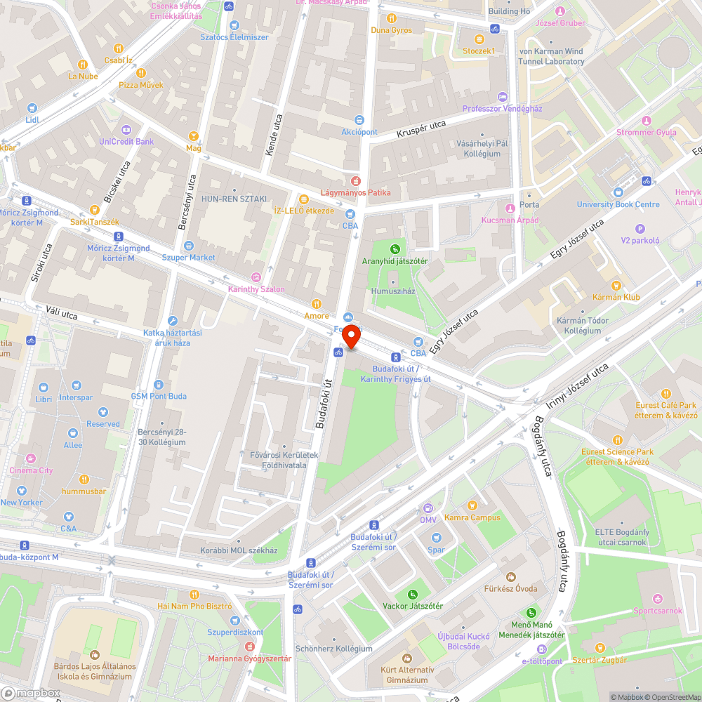 Gyom a Karinthy és a Budafoki út sarkán bejelentés helye