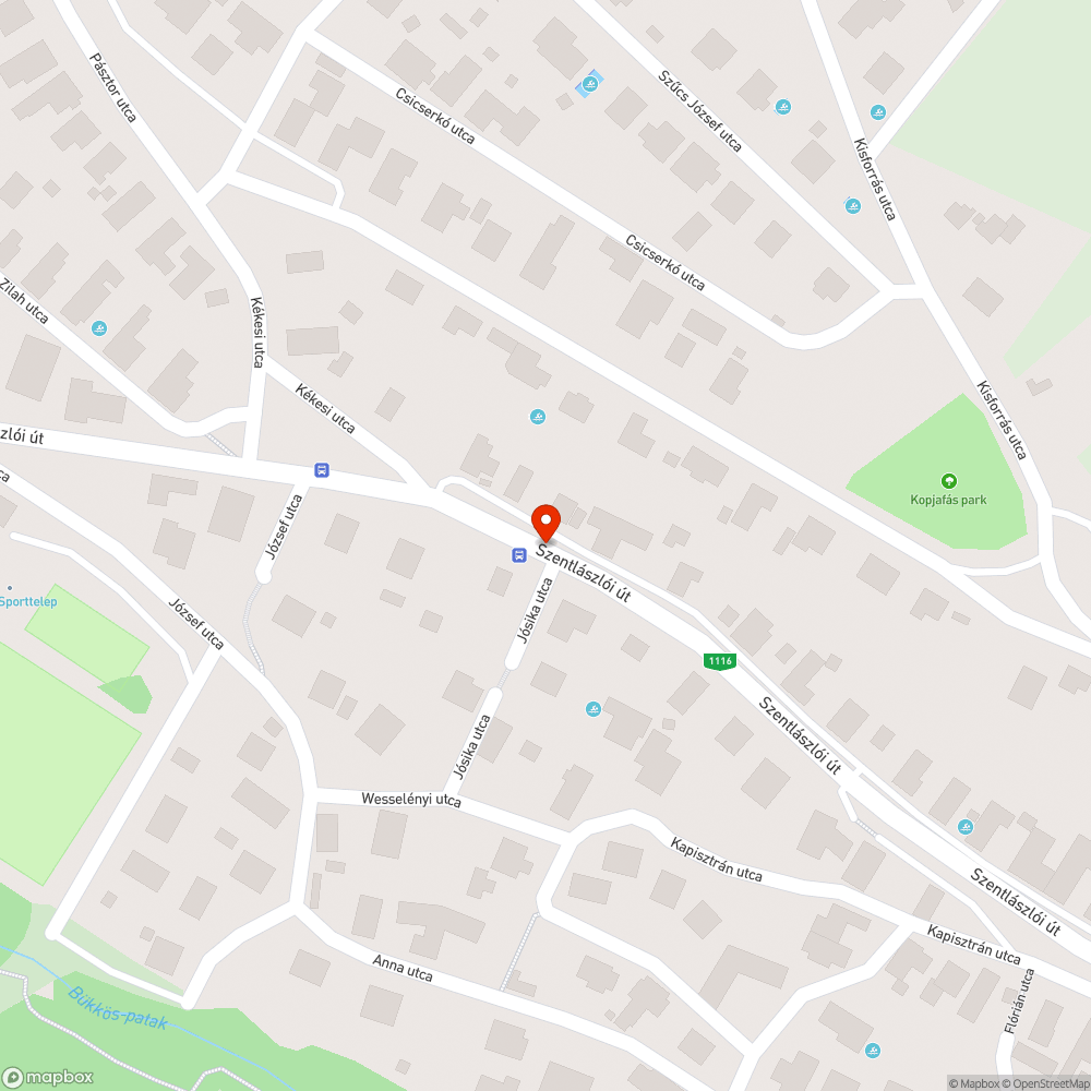 Kiégett közvilágítás a Sportpálya buszmegállónál bejelentés helye