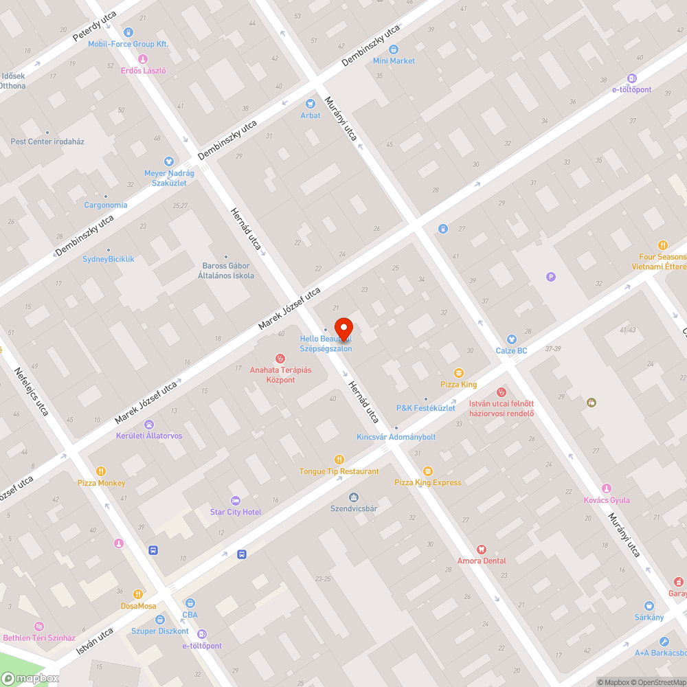 Kitört poller- Hernád u. 35. bejelentés helye