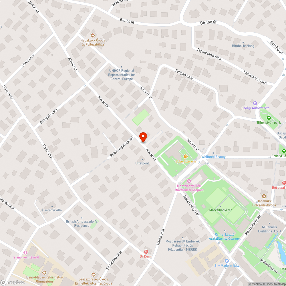 Durván megsüllyedt úttest az Alvinci úton bejelentés helye