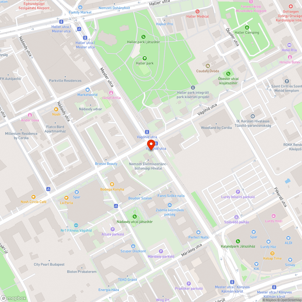 Vágóhíd utca Mester utca sarok bejelentés helye