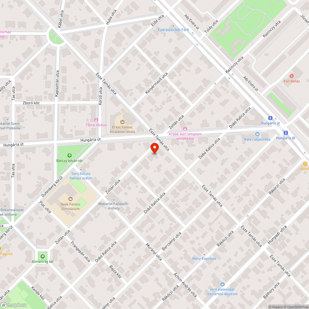 Két kiszáradt fa bejelentés helye