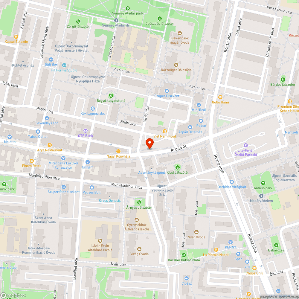 Galambetetés a Virág utca-Árpád úti nagyparkolóban bejelentés helye