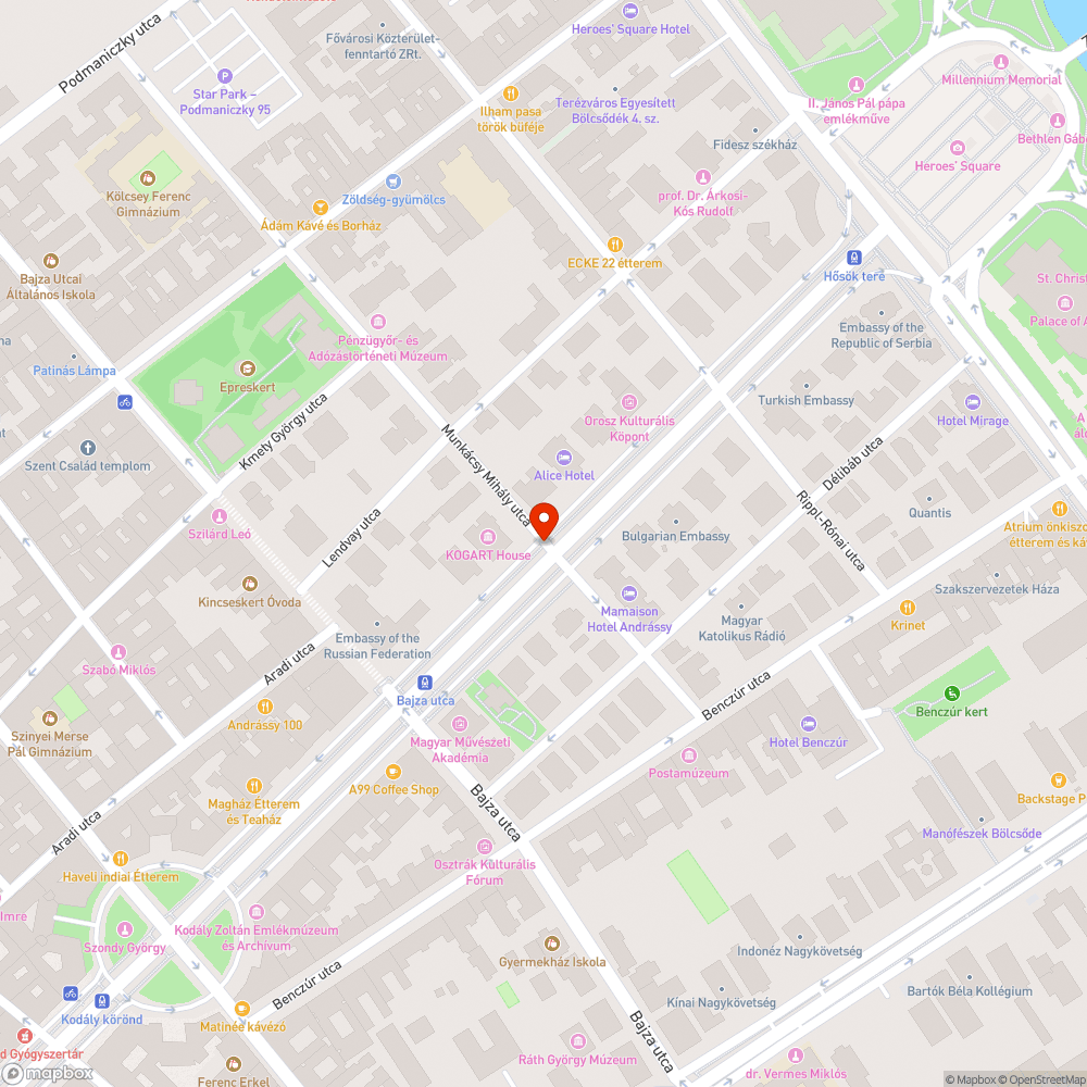 Beszakadt aszfalt az Andrássy úti szervíz úton bejelentés helye