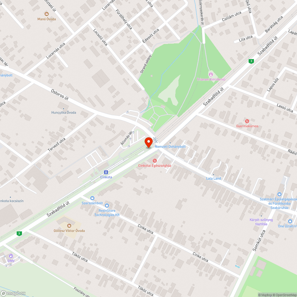 Sín maradványok bejelentés helye