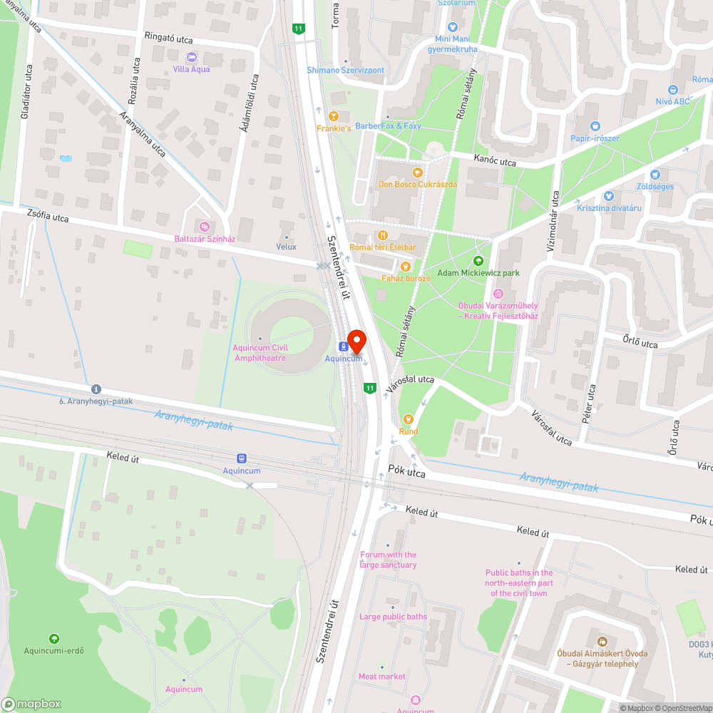 Kilyukadt csatornafedél Aquincumon bejelentés helye